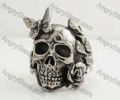 Stainless Steel Skull Ring KJR350421