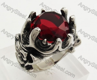 Stainless Steel Red Stone Ring KJR350426