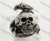 Stainless Steel Skull Ring KJR350432