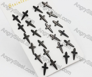 (price for 12 pairs) Steel Ear Stud KJE860006