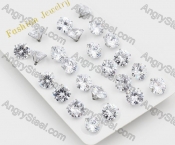 (price for 12 pairs) Steel Ear Stud KJE860007