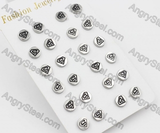 (price for 12 pairs) Steel Ear Stud KJE860017