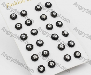 (price for 12 pairs) 8mm Steel Ear Stud KJE860021