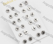 (price for 12 pairs) 8.1mm Steel Ear Stud KJE860038