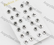 (price for 12 pairs) 8.1mm Steel Ear Stud KJE860040