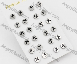 (price for 12 pairs) 8.1mm Steel Ear Stud KJE860040