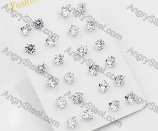 (price for 12 pairs) Steel Ear Stud KJE860042