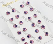 (price for 12 pairs) 7mm Steel Angry Eyes Ear Stud KJE860047