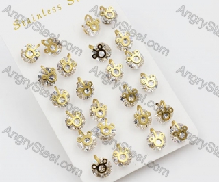 (price for 12 pairs) 10mm Steel Ear Stud KJE860048