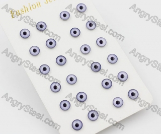 (price for 12 pairs) 7mm Steel Eyes Ear Stud KJE860049