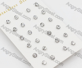 (price for 12 pairs) 6.1mm Steel Ear Stud KJE860056