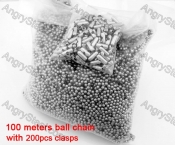 (Price for 100 meters with 200pcs clasps) 3mm Steel Ball Chain KJN150542