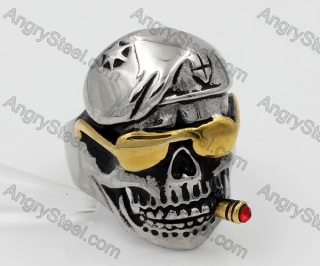 Stainless Steel Skull Ring KJR090410