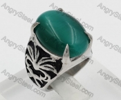 Stainless Steel Green Stone Ring KJR100083