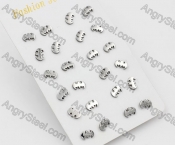 (price for 12 pairs) Steel Ear Stud KJE860060