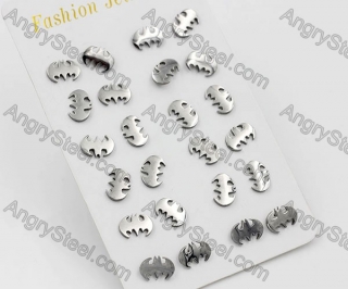 (price for 12 pairs) Steel Ear Stud KJE860069