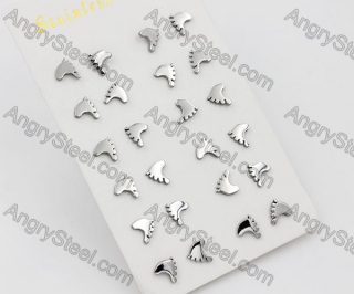 (price for 12 pairs) Steel Ear Stud KJE860072