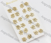 (price for 12 pairs) Steel Ear Stud KJE860086