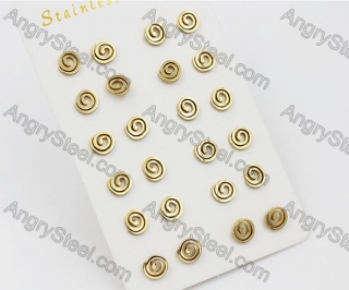 (price for 12 pairs) Steel Ear Stud KJE860087