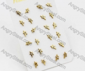 (price for 12 pairs) Steel Ear Stud KJE860092