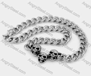 Stainless Steel Skull Necklace KJN520003