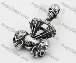 Stainless Steel Skull Pendant KJP370092