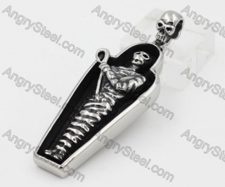 Stainless Steel Skull Pendant KJP370094