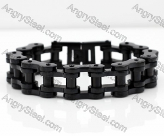 232×19 mm Wide Black Stainless Steel Bicycle Chain Bracelet KJB760018