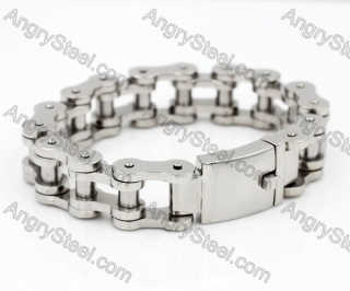 242×19 mm Wide Stainless Steel Bicycle Chain Bracelet KJB760019