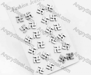 (price for 12 pairs) Steel Ear Stud KJE860098