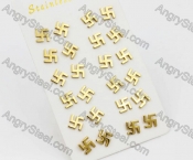 (price for 12 pairs) Steel Ear Stud KJE860099