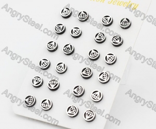 (price for 12 pairs) Steel Ear Stud KJE860104