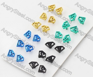 (price for 12 pairs) Steel Ear Stud KJE860118