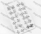 (price for 12 pairs) Steel Nazi Ear Studs KJE860098