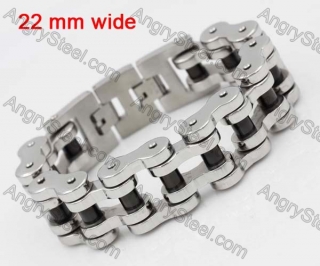 Lengthen Clasp 22mm Half Black Wide Bicycle Chain Bracelet KJB710025