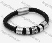 Stainless Steel Leather Bracelet KJB030152