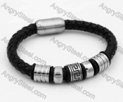 Stainless Steel Leather Bracelet KJB030153