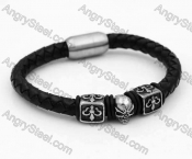 Stainless Steel Leather Bracelet KJB030157