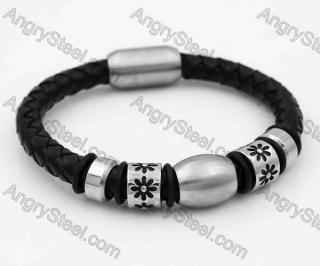 Stainless Steel Leather Bracelet KJB030158