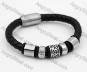 Stainless Steel Leather Bracelet KJB030159