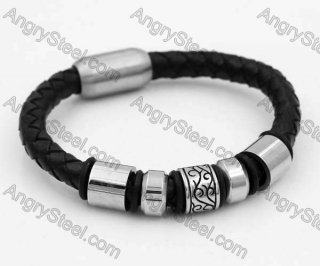 Stainless Steel Leather Bracelet KJB030159