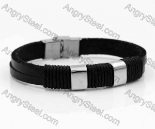 Stainless Steel Leather Bracelet KJB030161