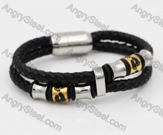 Stainless Steel Leather Bracelet KJB030162