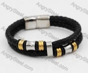 Stainless Steel Leather Bracelet KJB030164