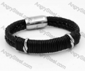 Stainless Steel Leather Bracelet KJB030165