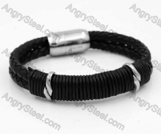 Stainless Steel Leather Bracelet KJB030165