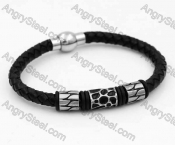 Stainless Steel Leather Bracelet KJB030168