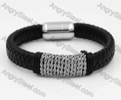 Stainless Steel Leather Bracelet KJB030171