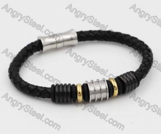 Stainless Steel Leather Bracelet KJB030178