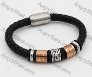 Stainless Steel Leather Bracelet KJB030181